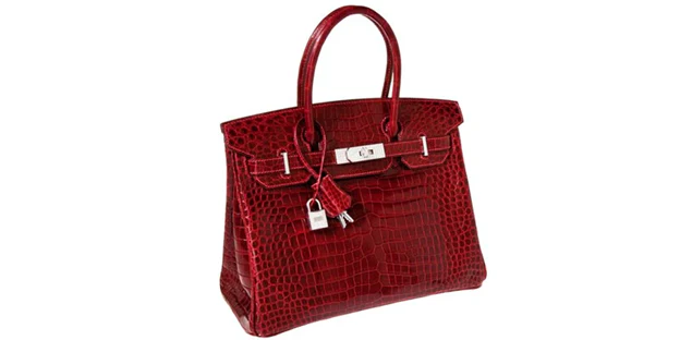 Hermes Exceptional Collection Shiny Rouge H Porosus Crocodile 30 cm Birkin Bag
